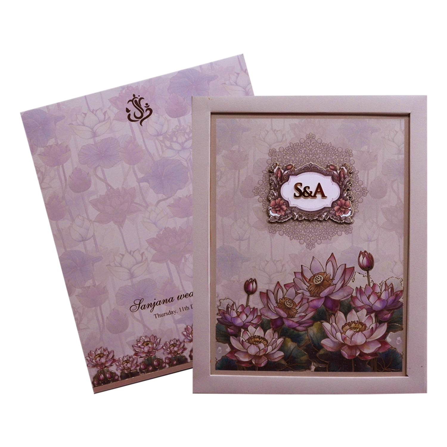 Cream Premium Padded Wedding Card-Kpr24430