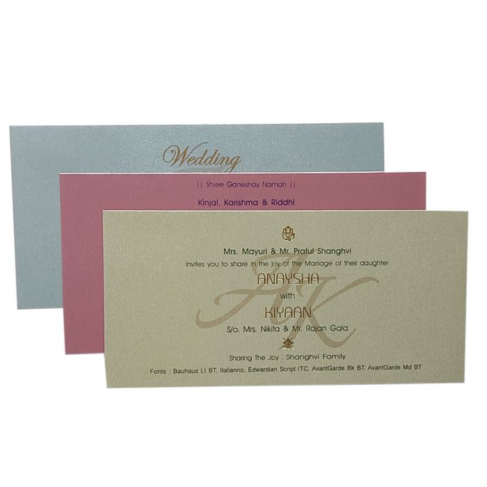 Grey Blue Design Sweet Box Invitation Card-King of Cards