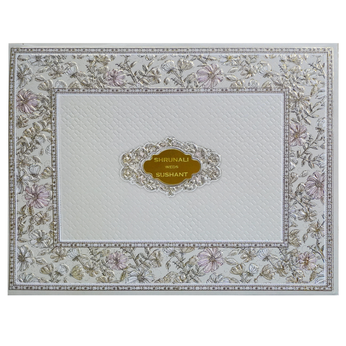 Grey Floral Padded Invitation-King of Cards