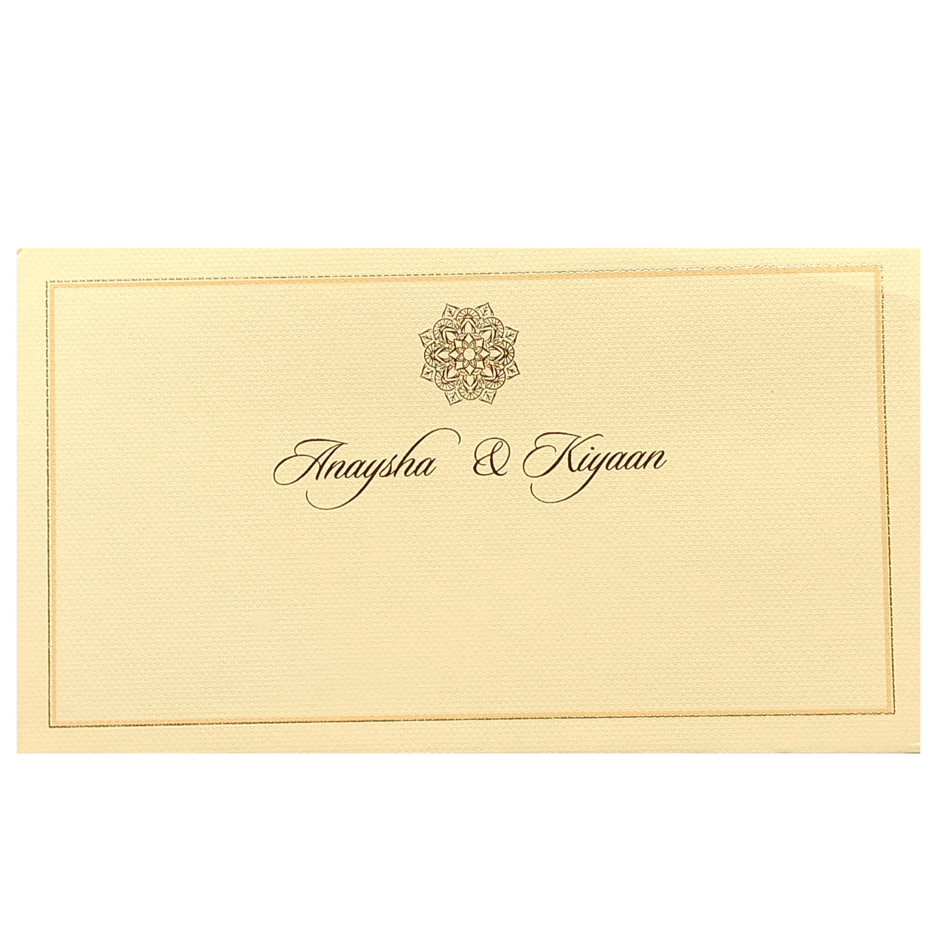 Cream Floral Padded Invitation Card-KRC29152