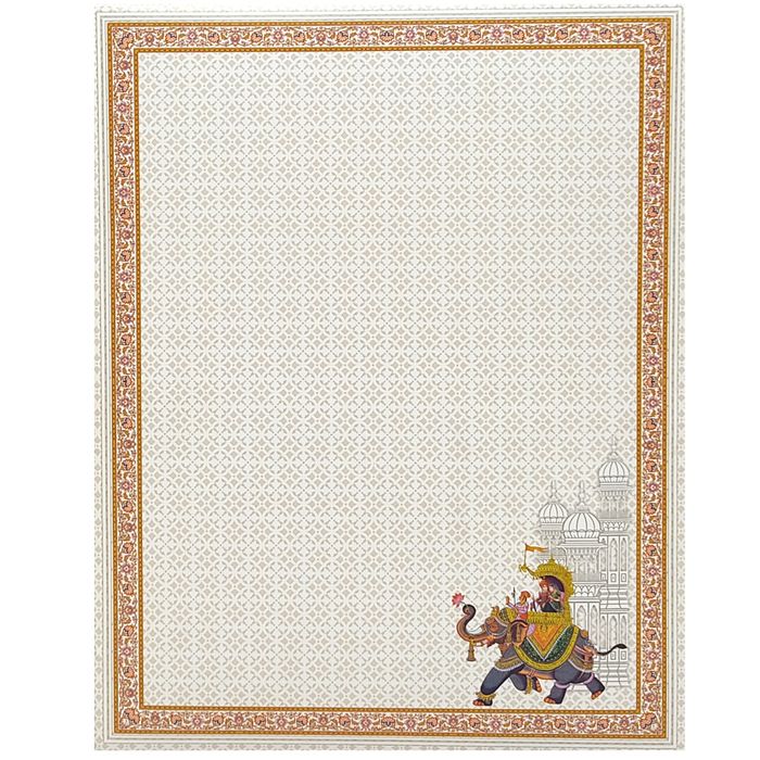 Royal Door Opening Invitation Card with Bride and Groom on Elephant - KNKJ1101-King of Cards