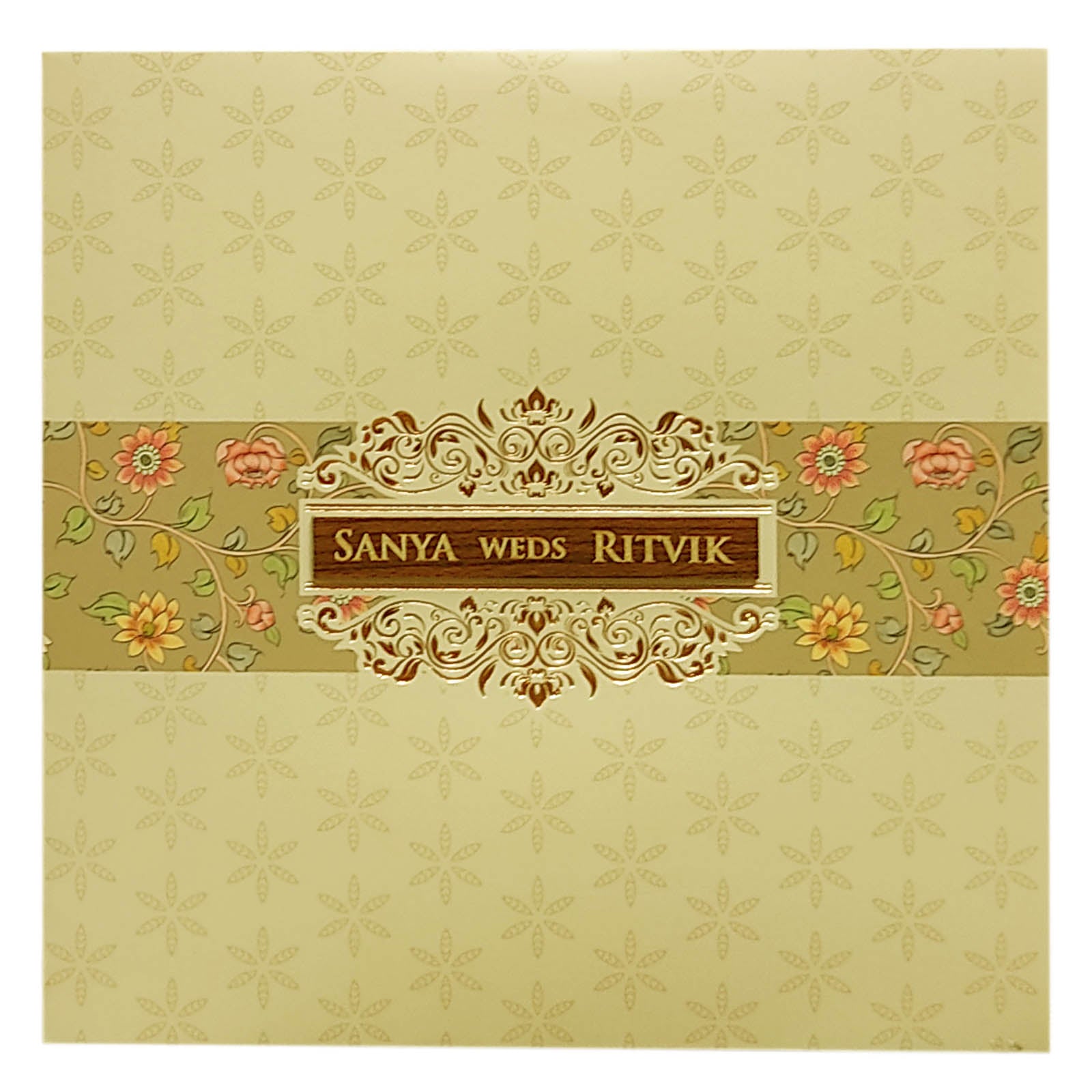 Brown Padded Invitation Card-KRC29600