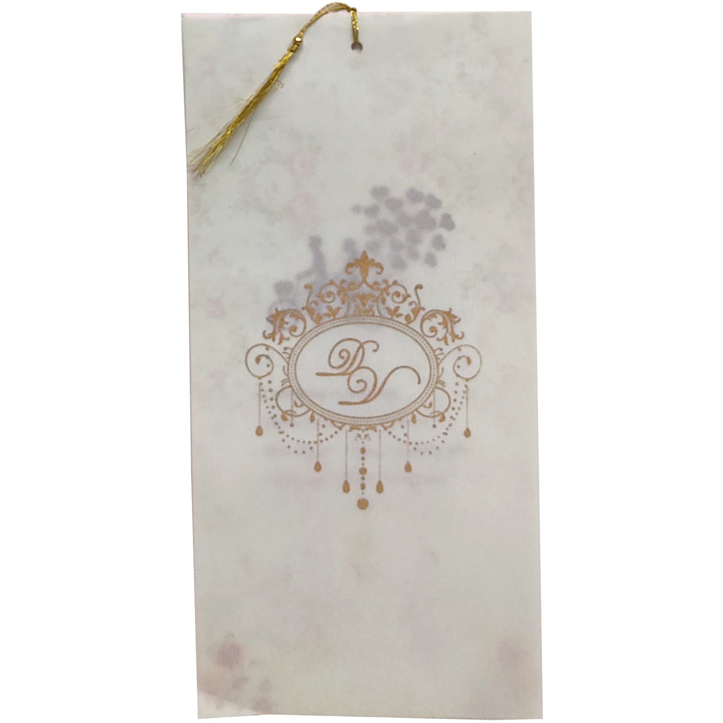 Light Blue Floral Laser Cut Panache Offset Invite-KNP7007L