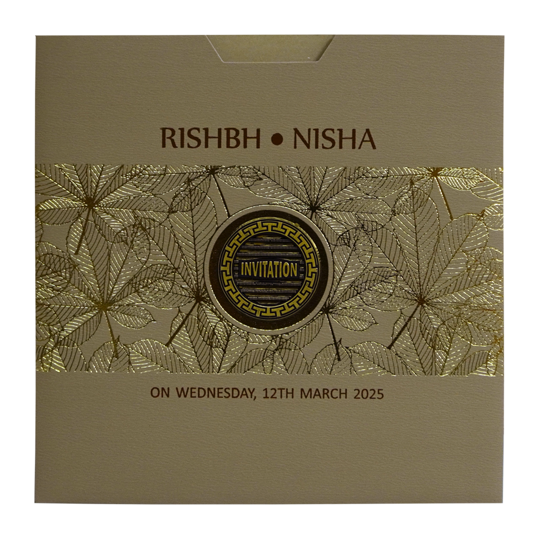 Pale Brown Wedding Invitation-KRC30272