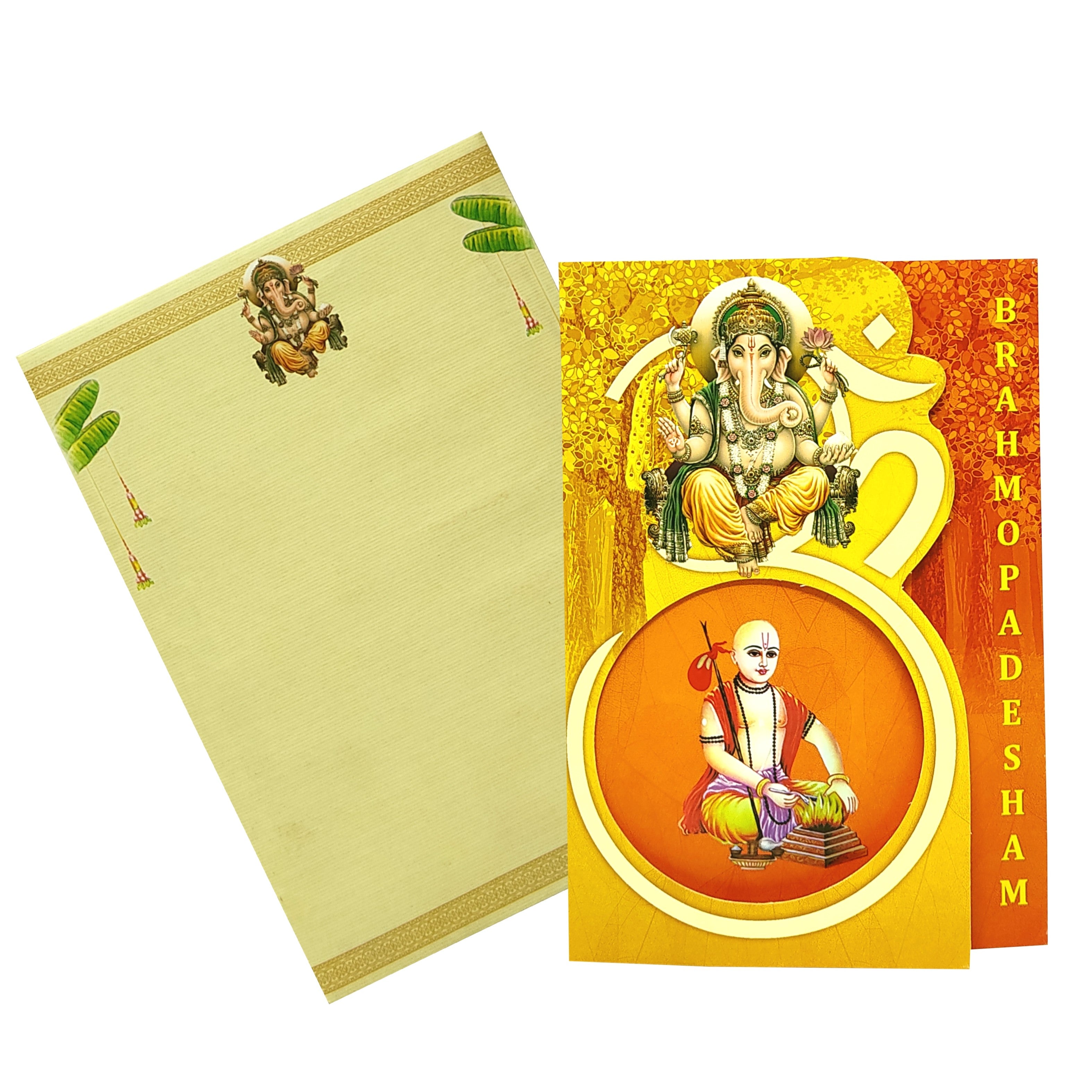 Orange Threading Ceremony Invitation Card-KADS0002