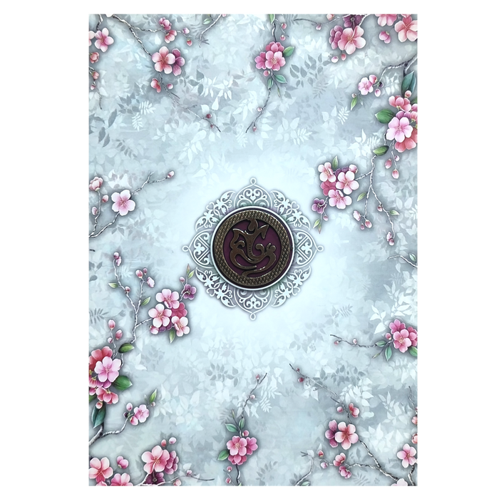 Light Blue Floral Ganesha Invitation Card-King of Cards