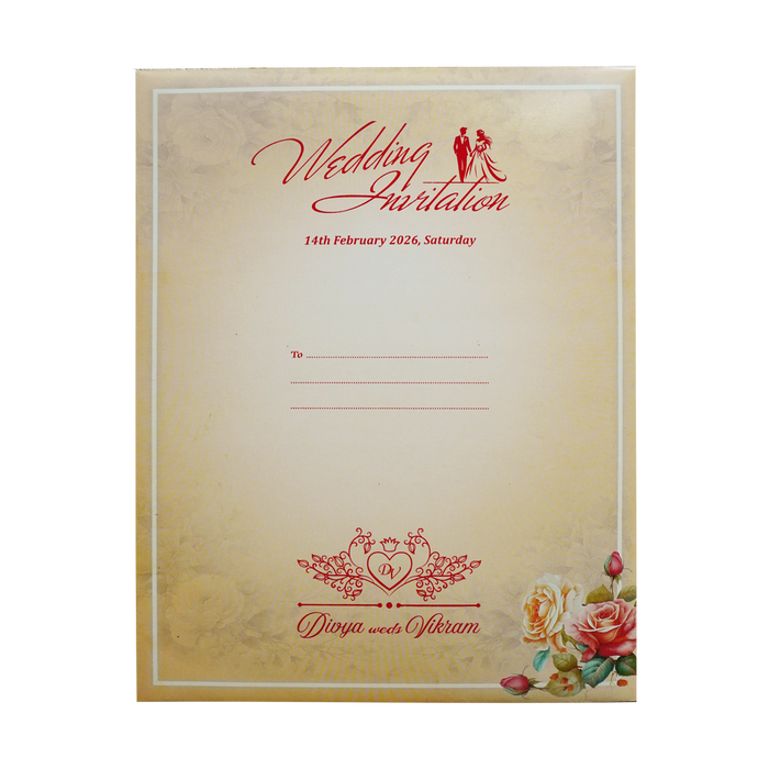 Peach Floral Wedding Card-King of Cards