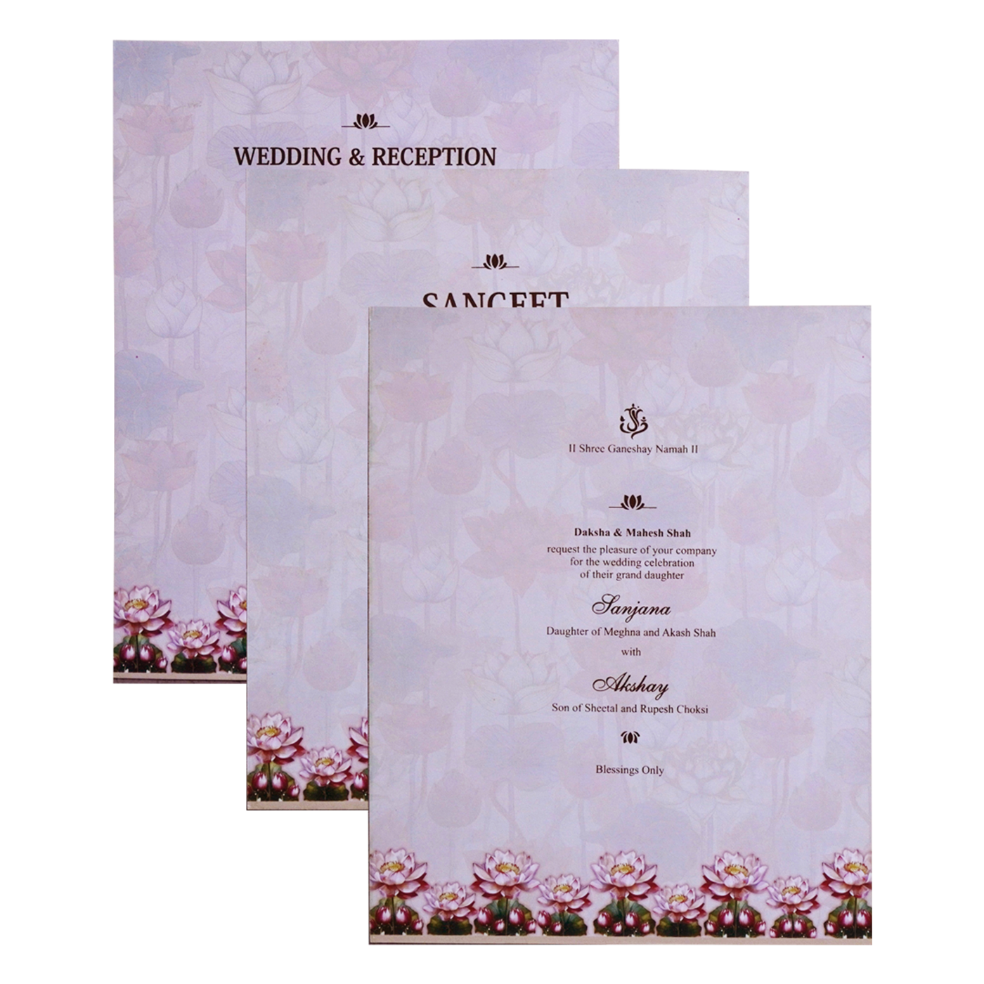 Cream Premium Padded Wedding Card-Kpr24430