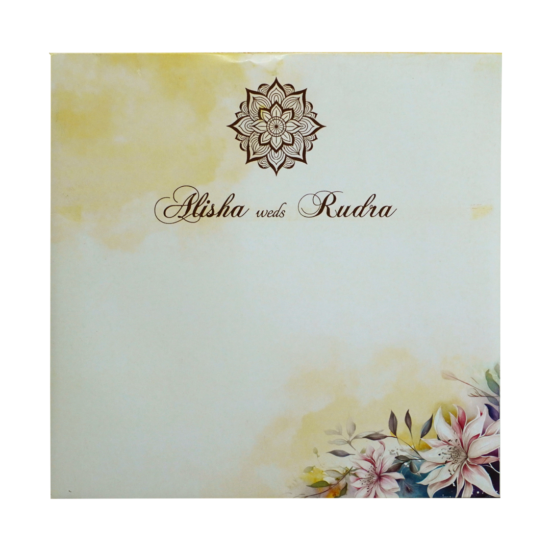 Pastel Floral Tracing Sheet Wedding Invitation-KRC30830