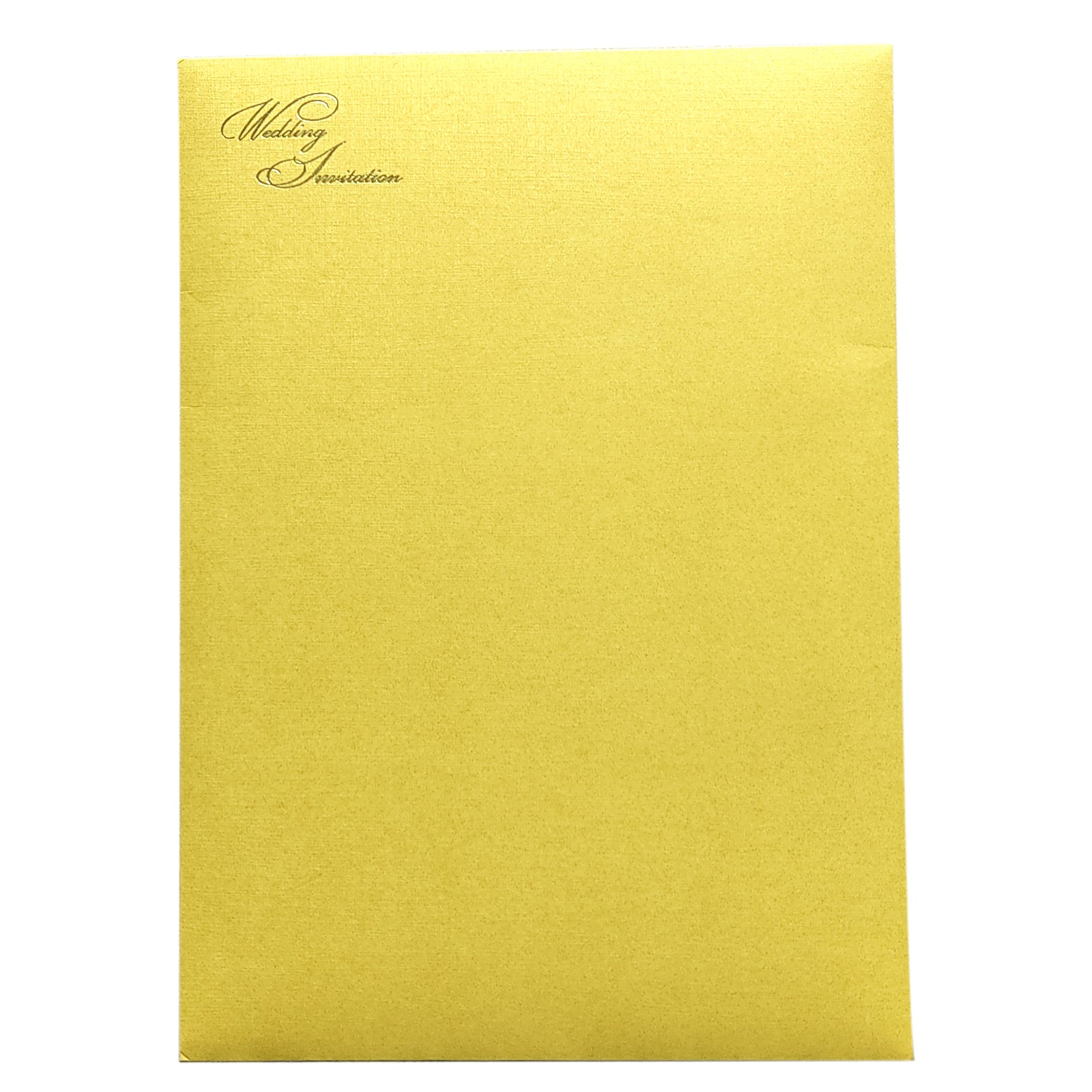 Gold Metallic Die Cut Invitation Card With White Wolly-KNCW17GI