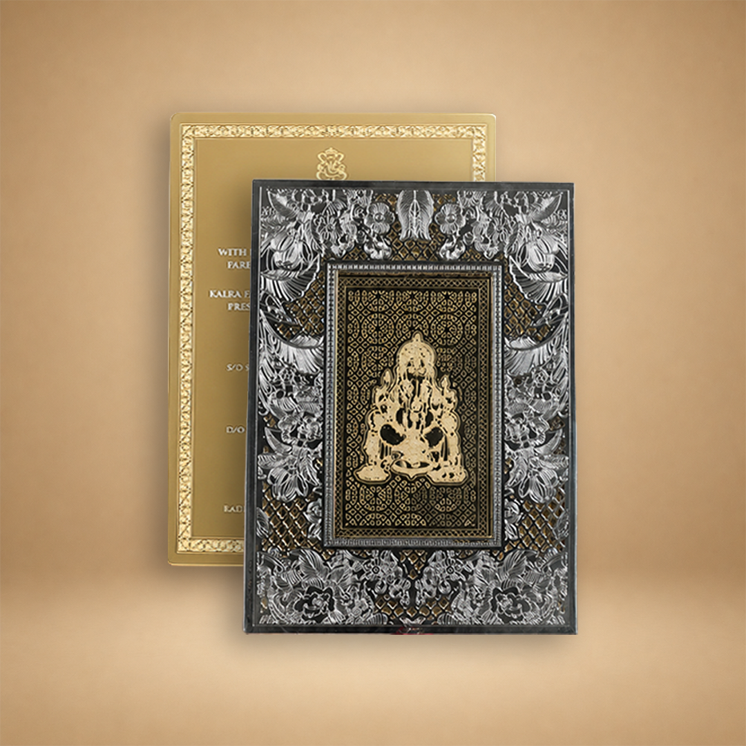 Gold Premium Laser-Cut Luxury Invitation Box - KNLW202546