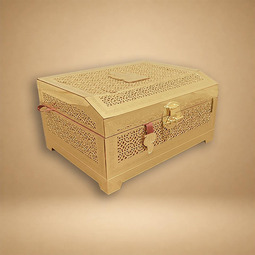 Gold Premium Laser-Cut Luxury Invitation Box - KNLW202546