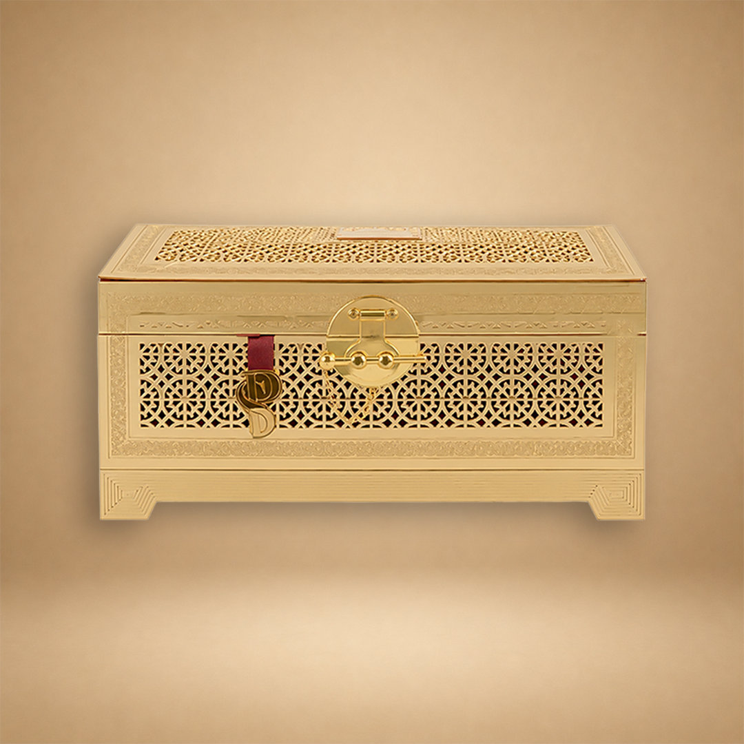 Gold Premium Laser-Cut Luxury Invitation Box - KNLW202546