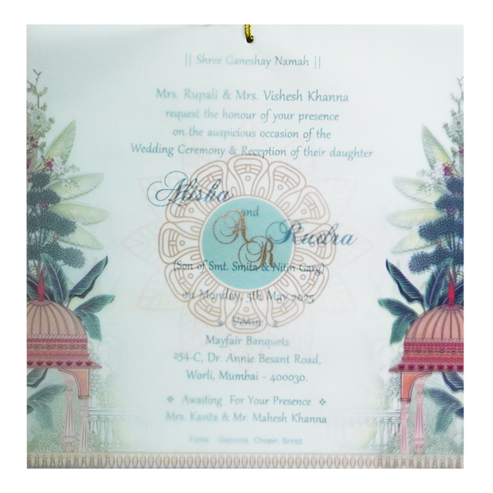 White Green Tracing Sheet Invitation-King of Cards