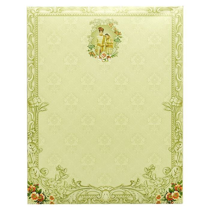 Green Bride Groom Invitation Card-KNKN6308