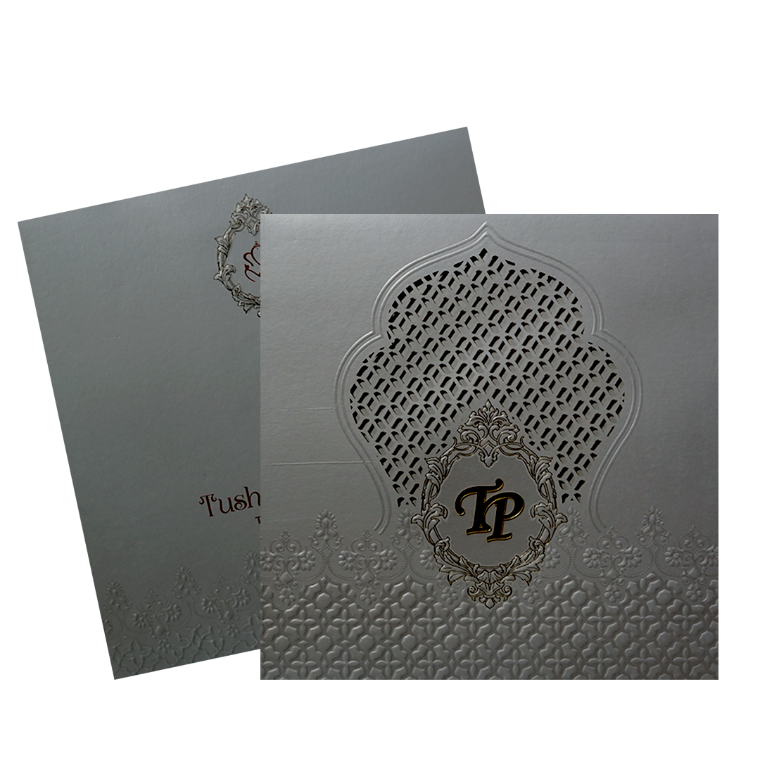 Light Grey MDF Wedding Card-KPR09330