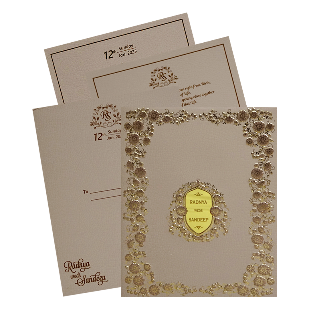 Cream Pink Floral Invitation-KSI12440