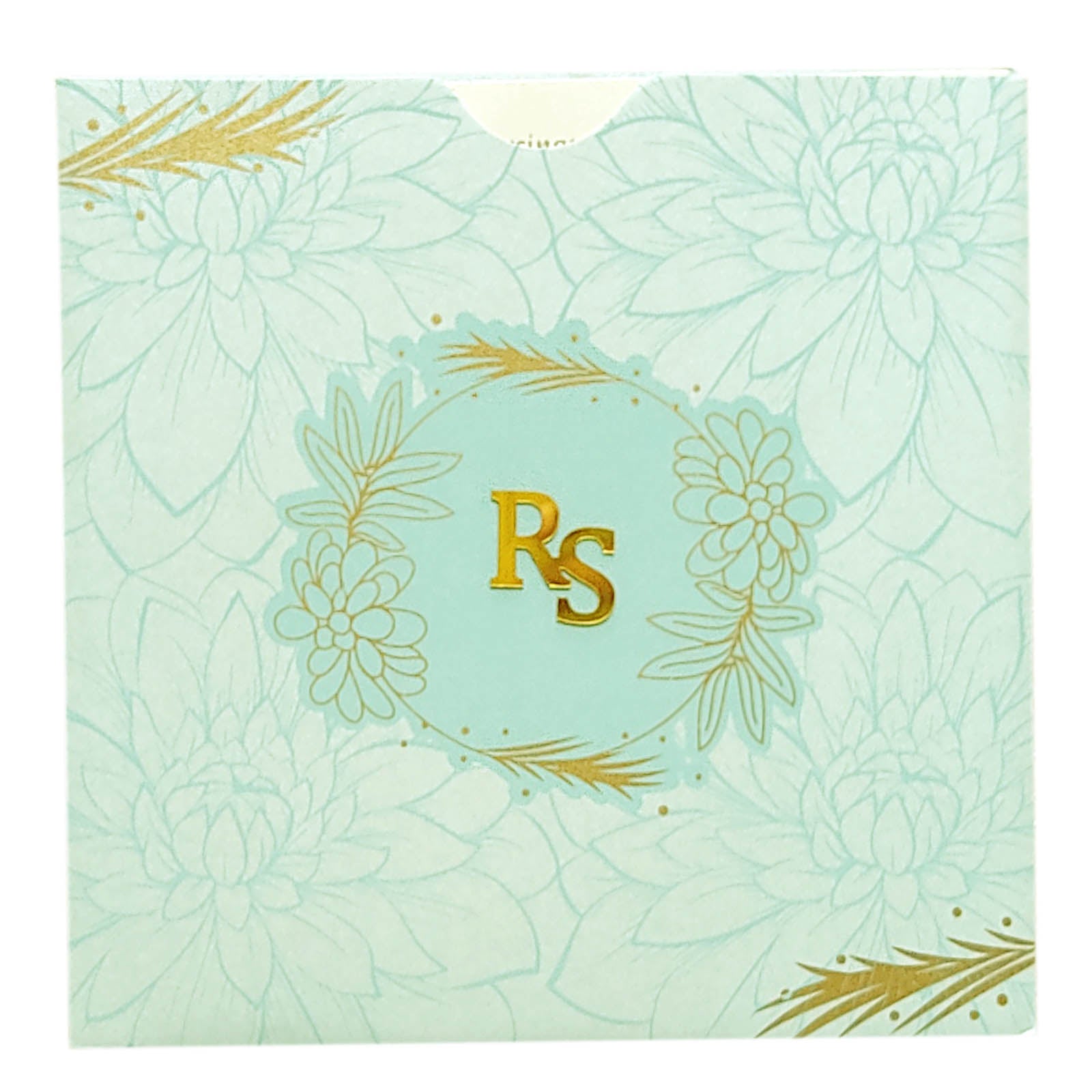 Blue Floral Nameplate Invitation Card-KRC29501