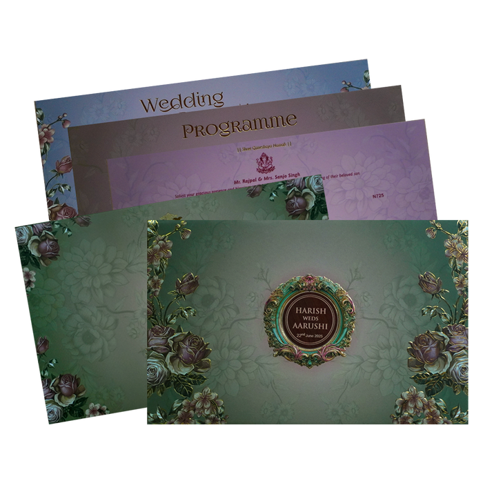 Water Green Royal Wedding Card-King of Cards