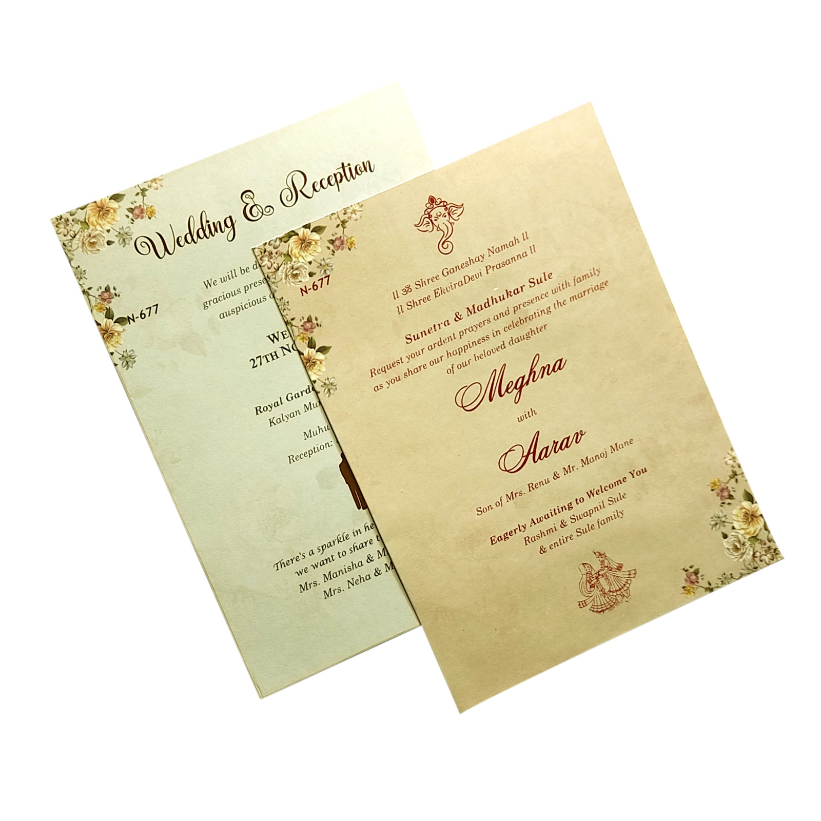 Pale Light Brown Marriage Card-KVN06770