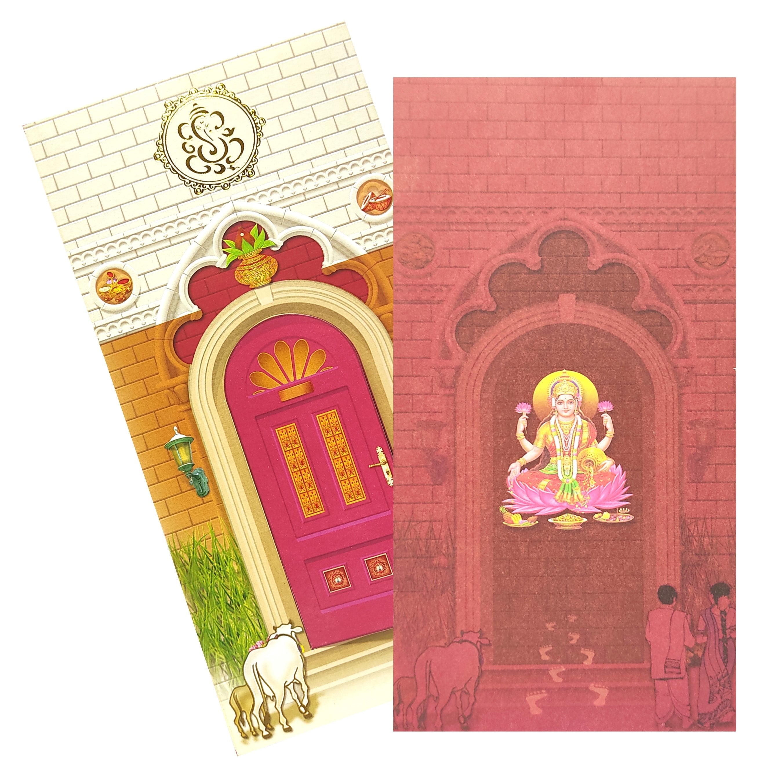 Check out the collection of Grey single sheet floral house offset print with insert invitation card at best price. &