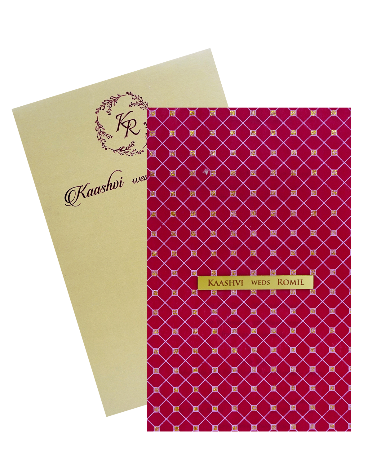 Cream Red Single Wolly Invitation-KRCS7410