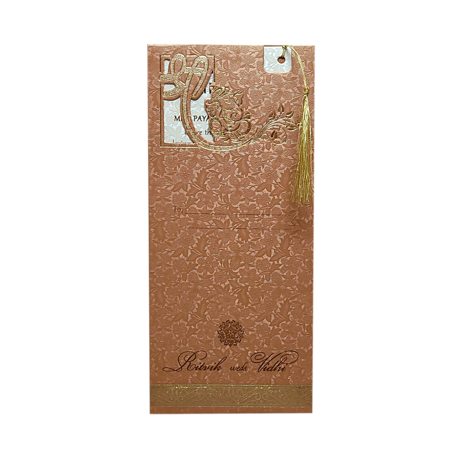 Beige Cream Single Sheet Invitation-KRCS6412