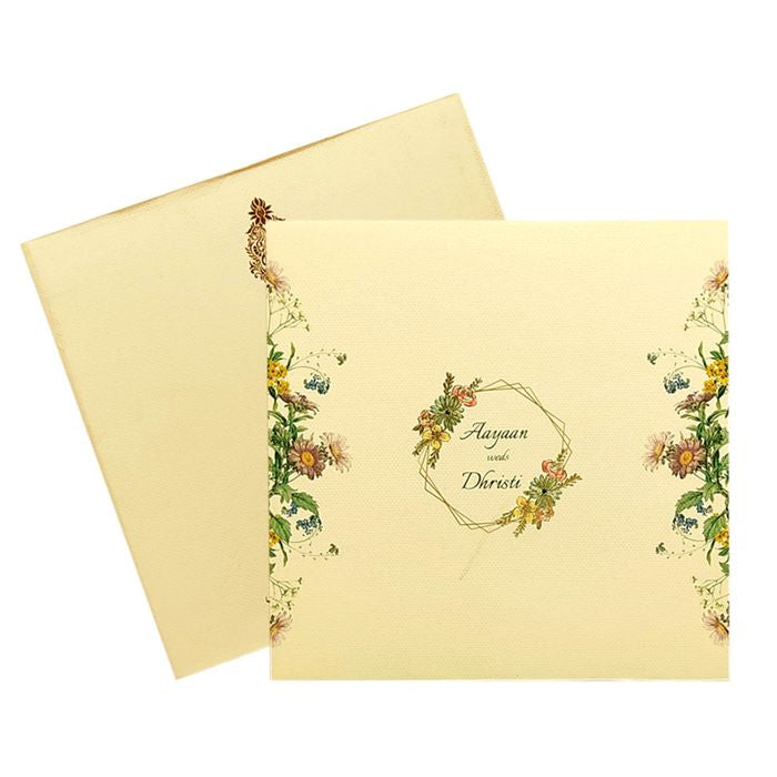 Peach Pink Floral Invitation Card-King of Cards