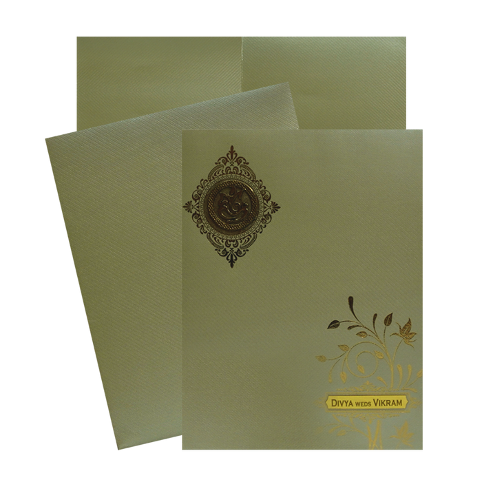 Light Olive Green Wedding Card-King of Cards
