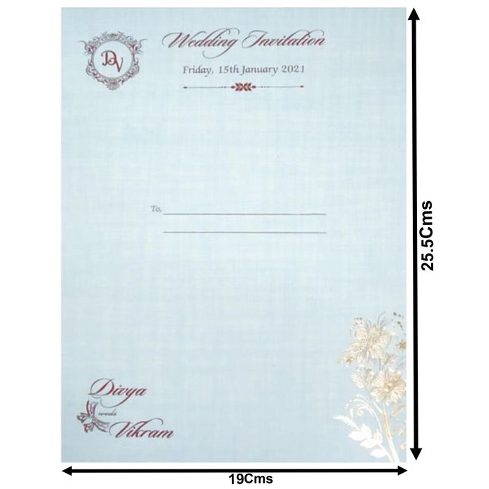 Light Blue Premium Padded Invitation With Open Door Type-KNPS9513B-King of Cards