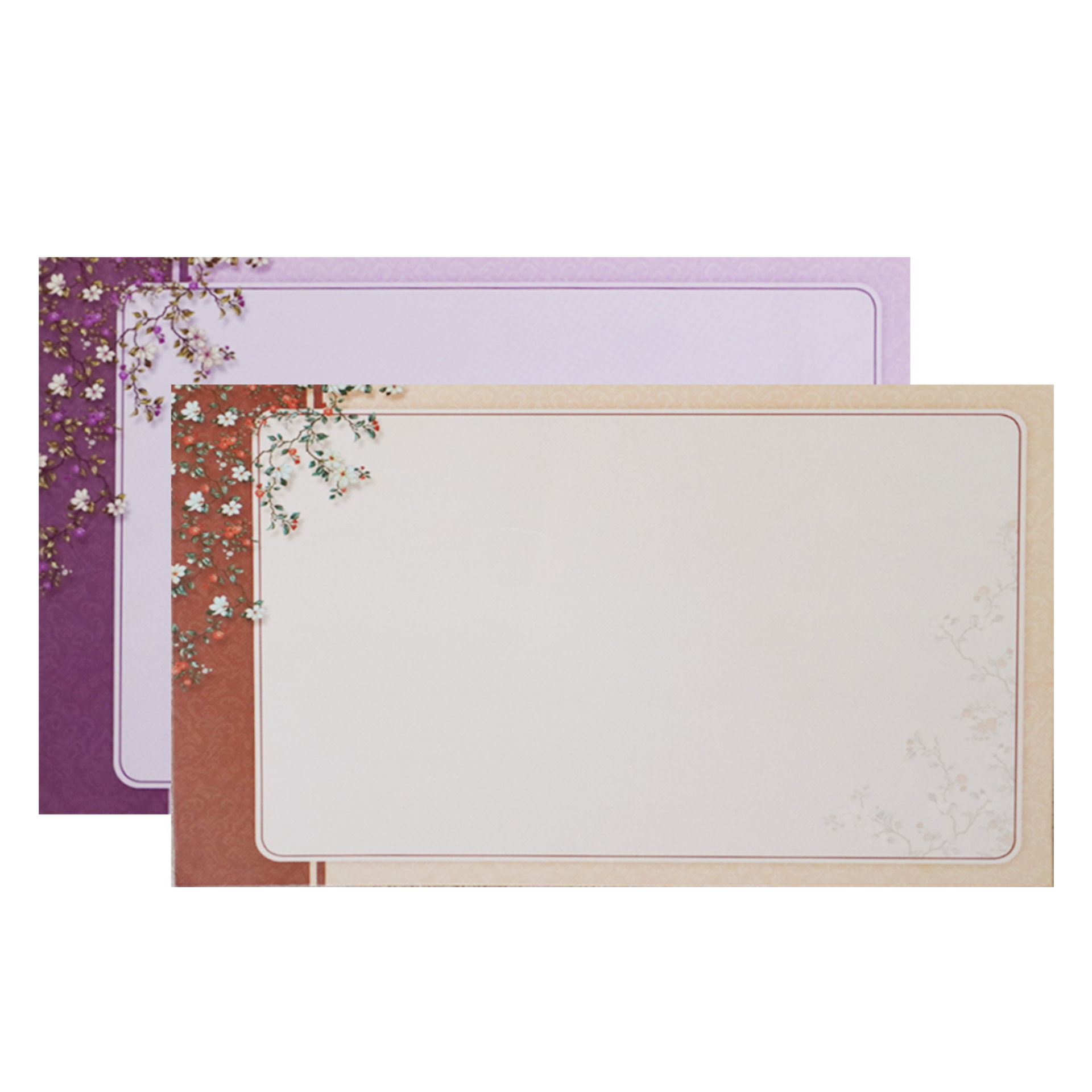Beige Floral Door Padded Invitation Card-KAC05860