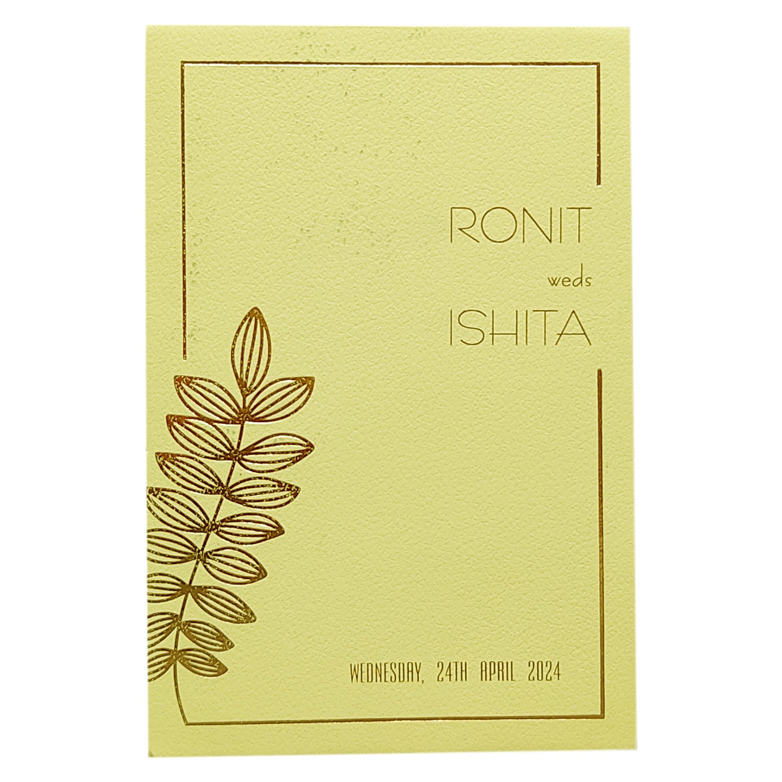 Cream Design Single Sheet Invitation Card-KRCS5011