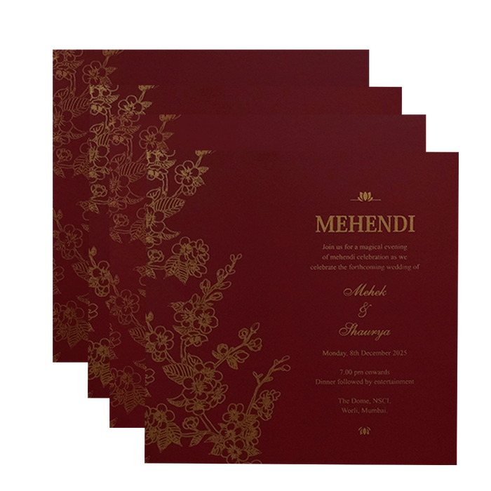Red Embossed Wedding Card-King of Cards
