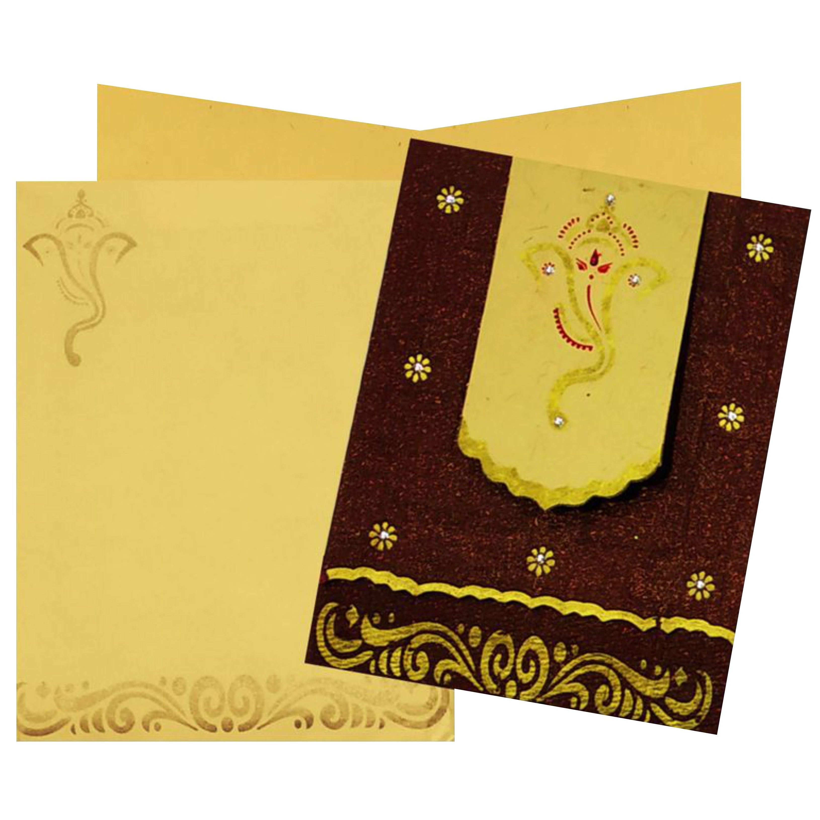 Brown Ganesha Invitation