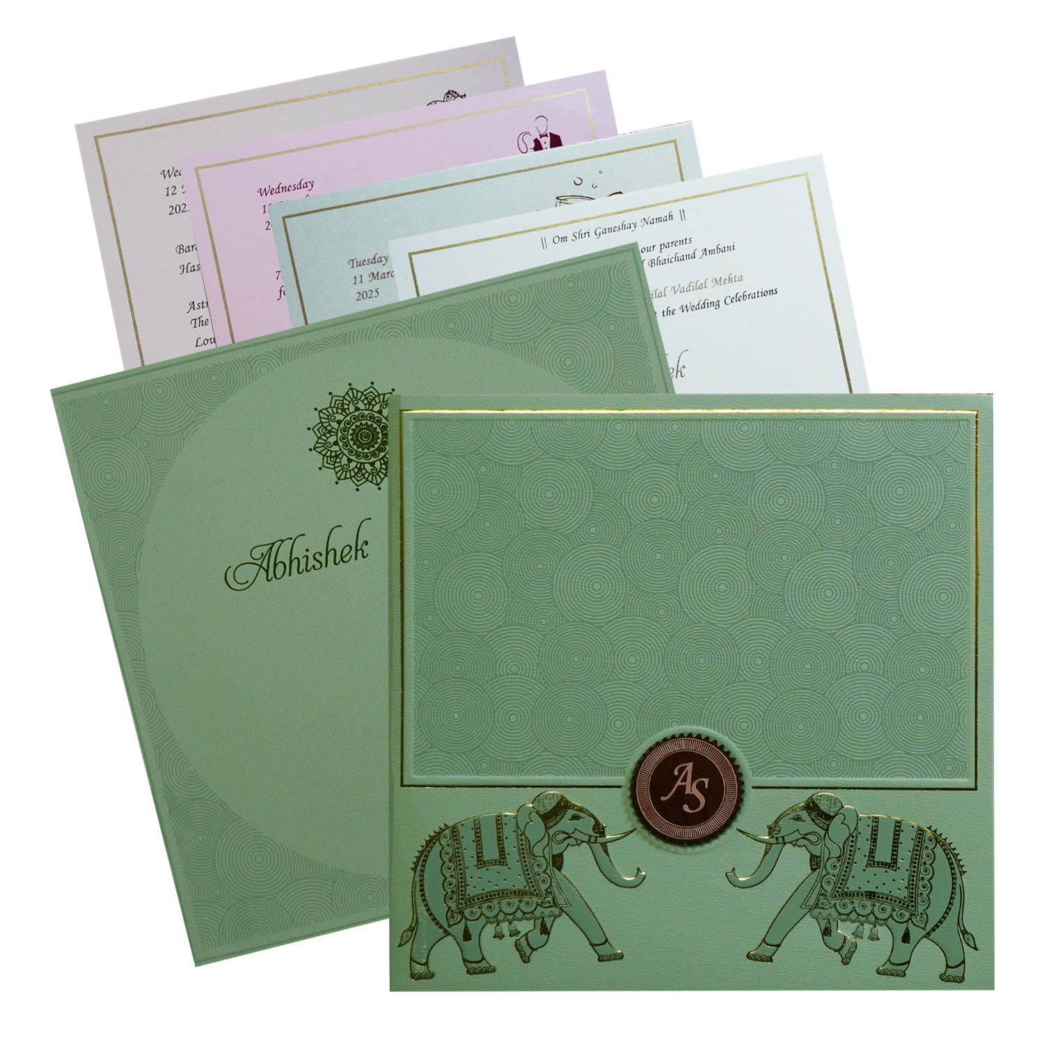 Make your event special with our exclusive Mint Green Wedding Card. Shop now! ?WhatsApp Support ?Express Delivery.