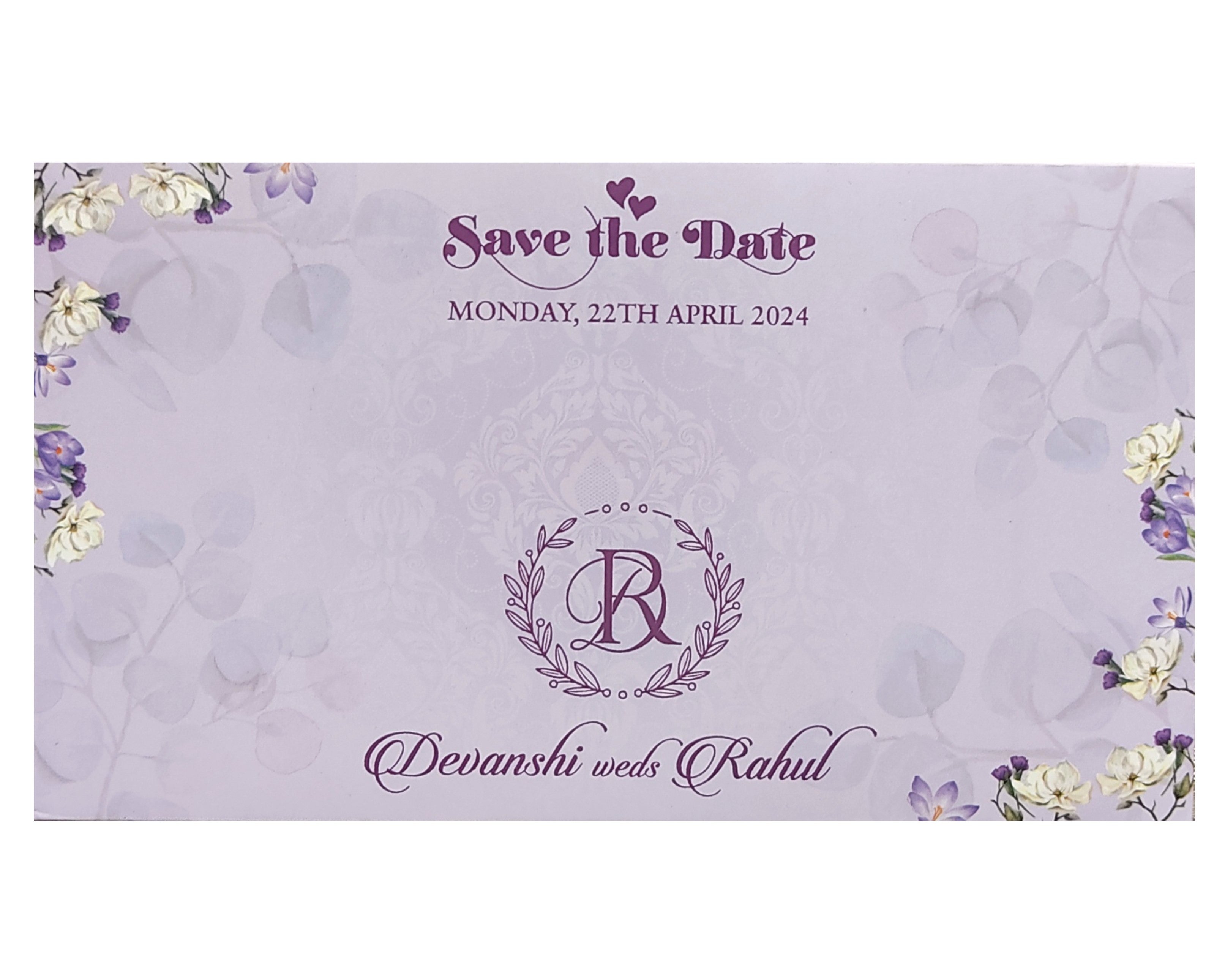 Light Pastel Purple Floral Invitation-KVN06380