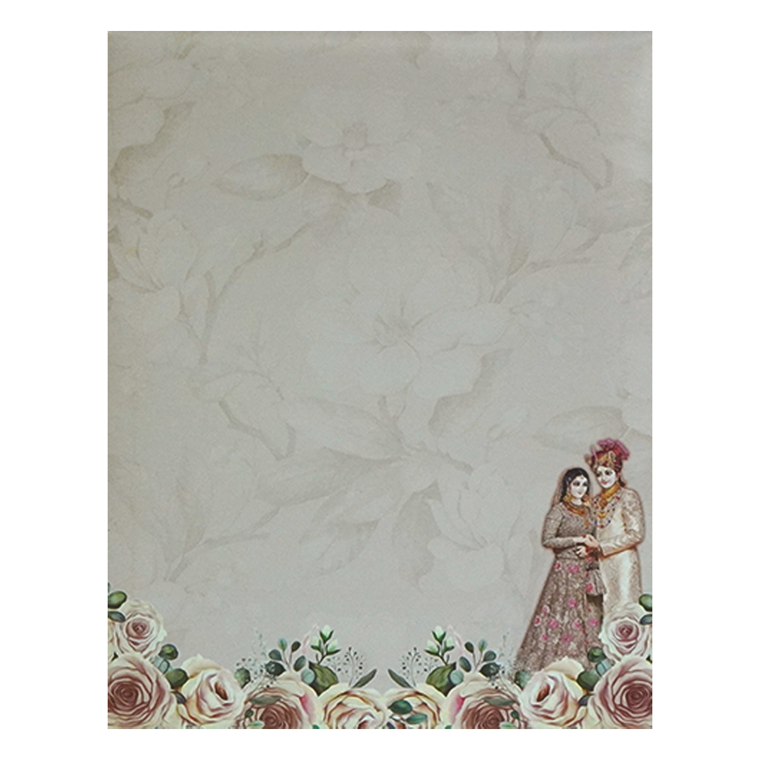 Crepe Pink Arch Wedding Card-KNKJ1132
