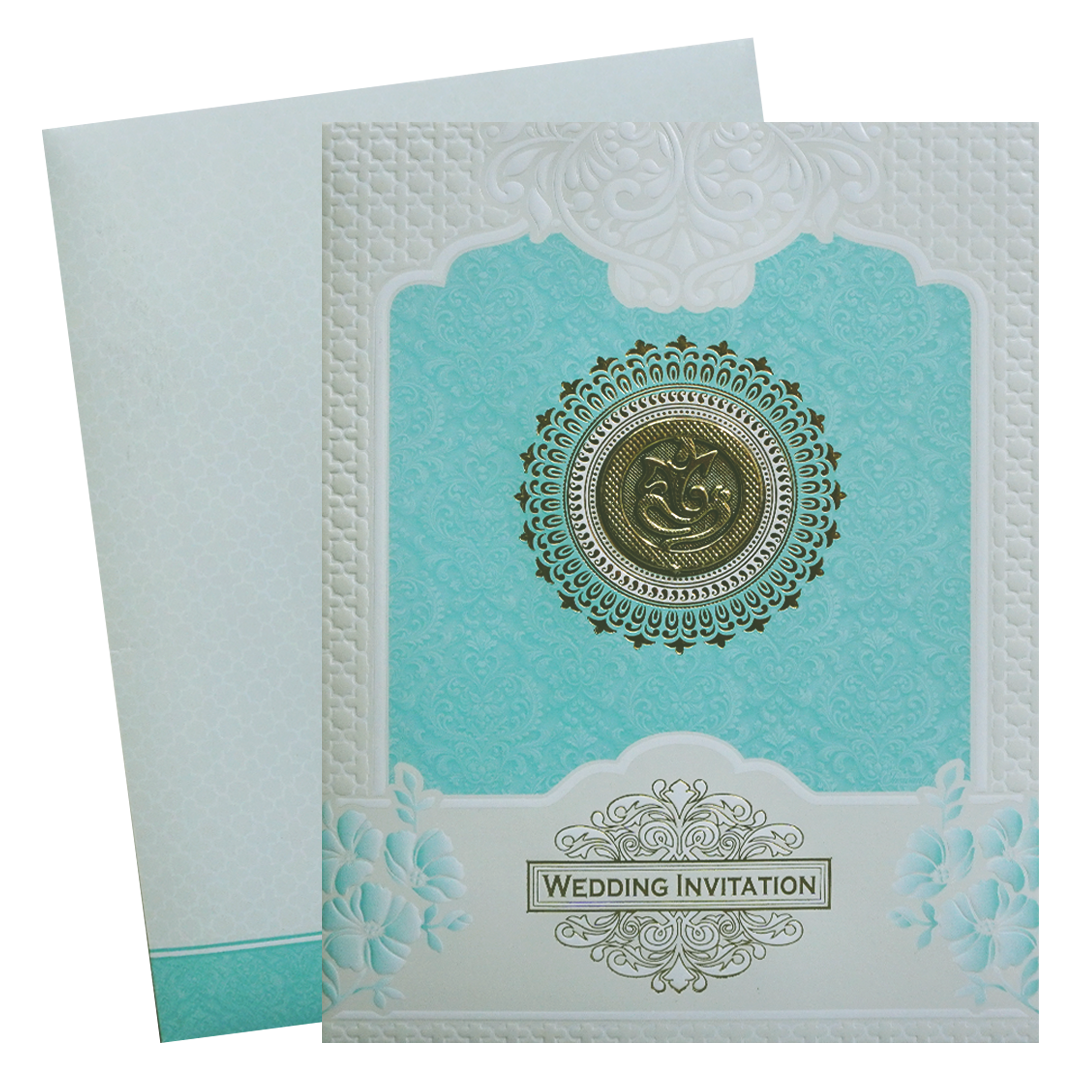 Blue and White Mandela Wedding Card-KNK7080B