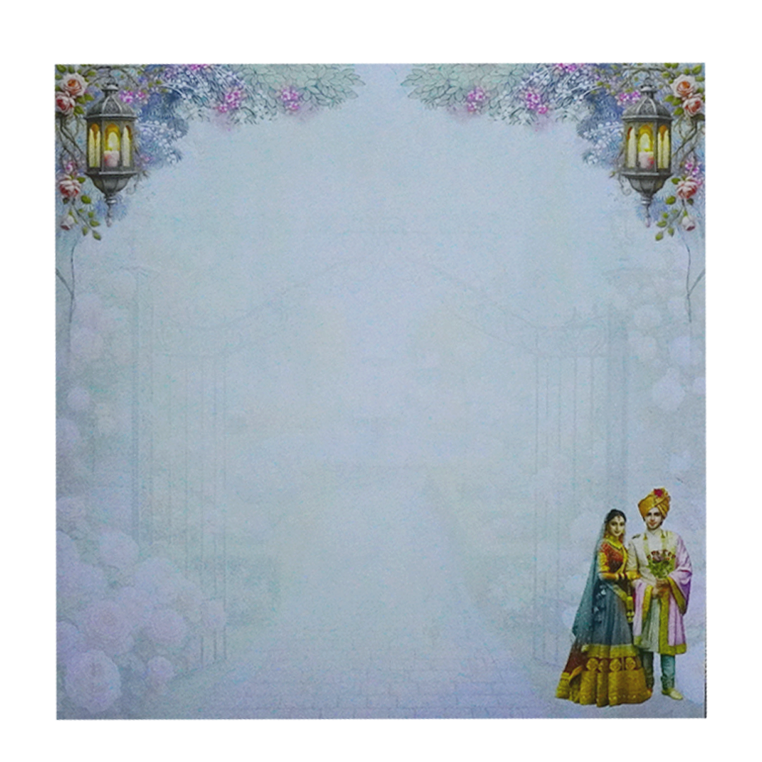 Jade Green Bride and Groom Wedding Card-KNSN6709B