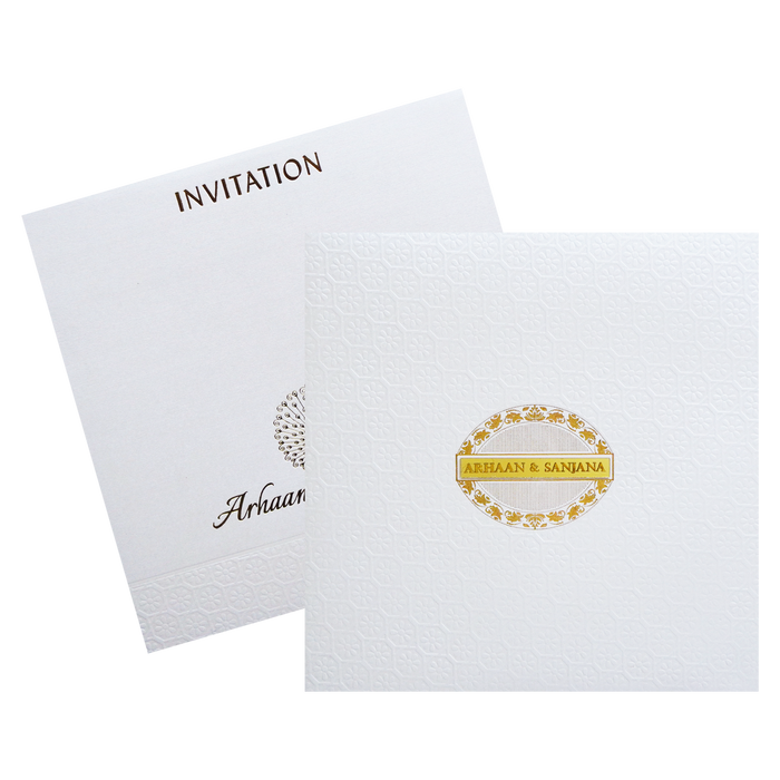 Creamy White Padded Invitation-King of Cards