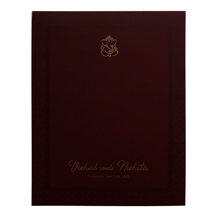 Dark Maroon Premium Invitation Card-King of Cards