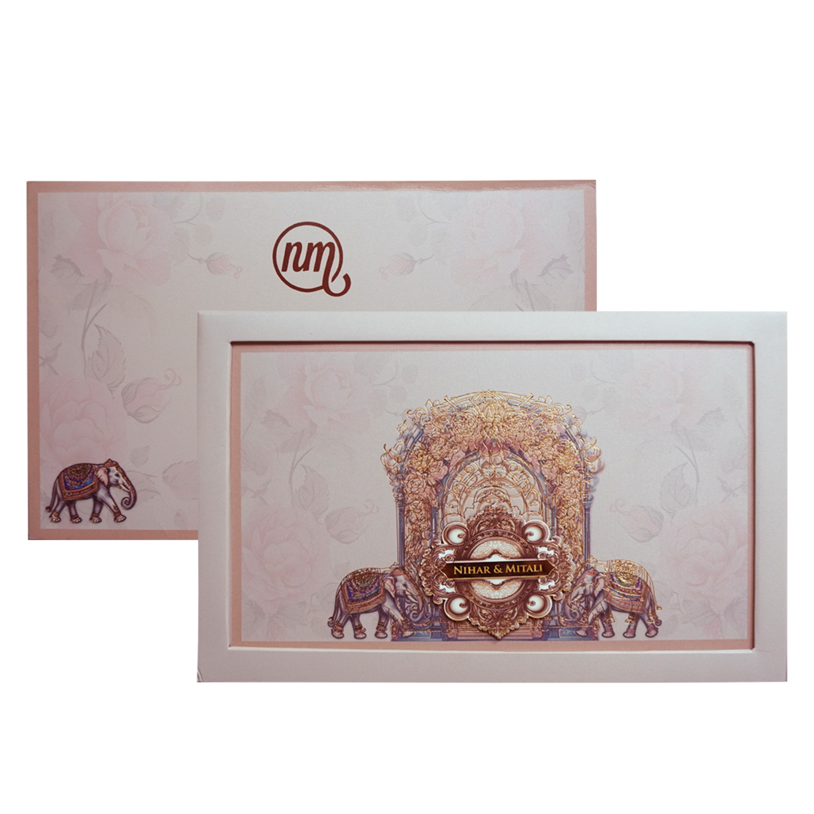 Peach Pink Premium Padded Invitation-KPR24370