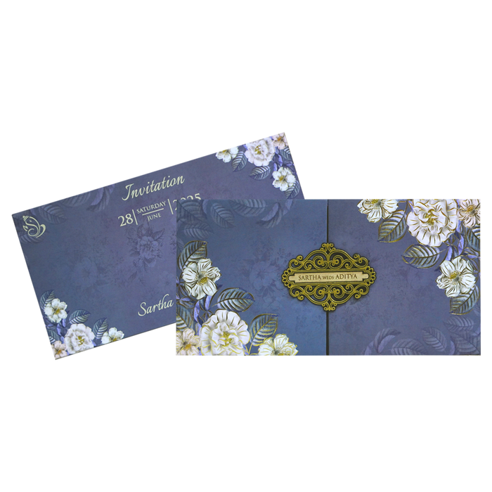 Lavender Blue Wedding Card-King of Cards