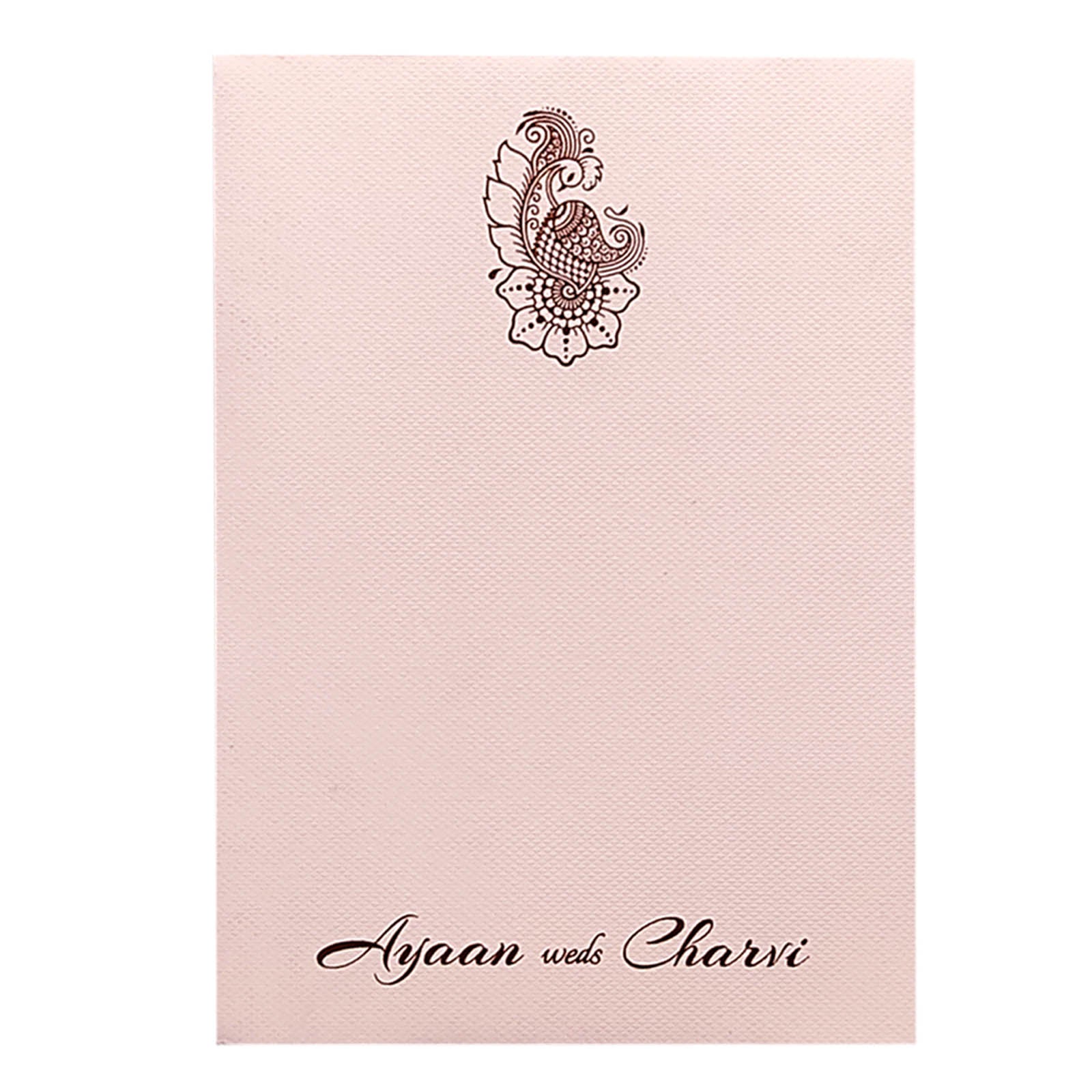 Pink floral single sheet invitation card-KRCS6082