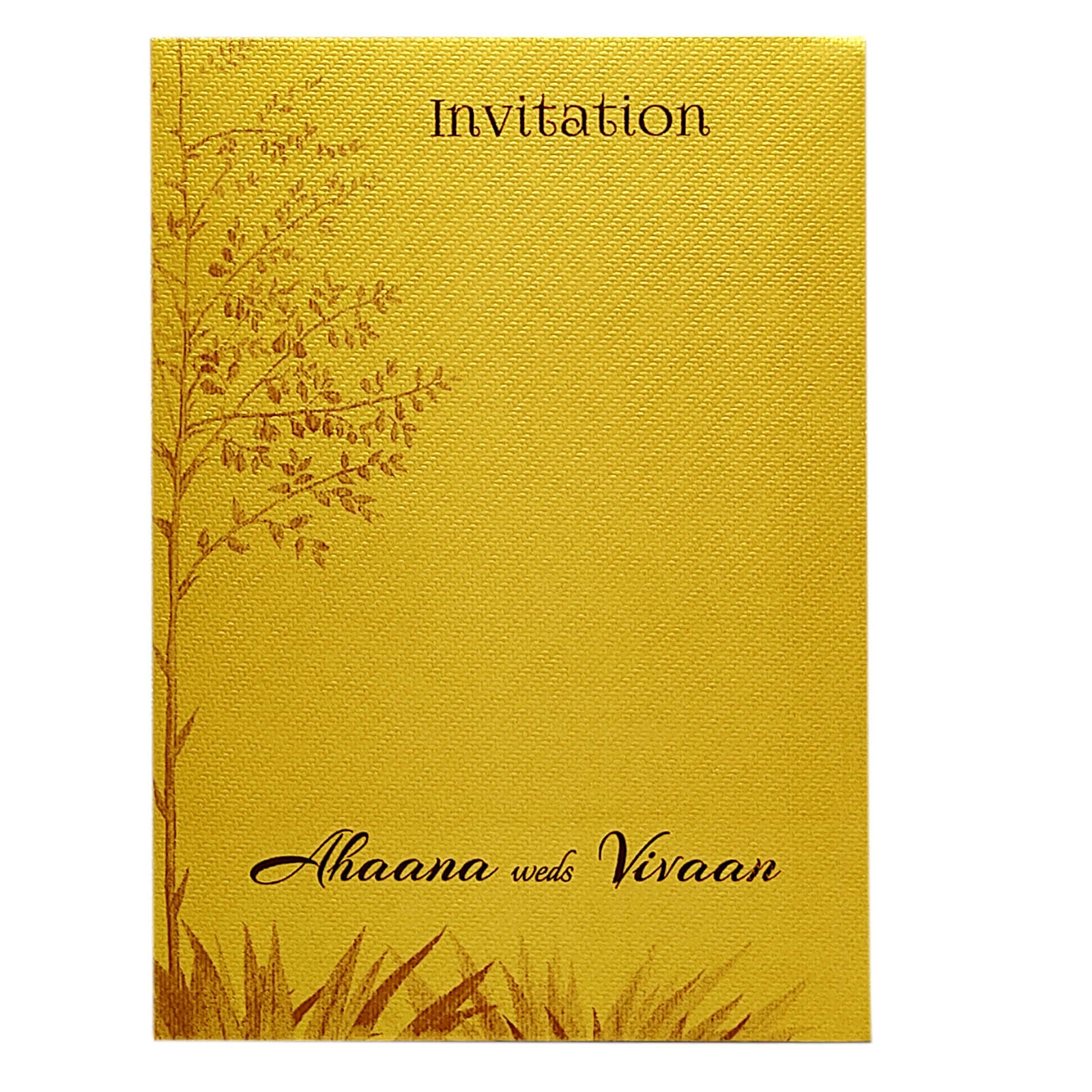 Gold Tree Single Sheet Invitation Card-KRCS6101