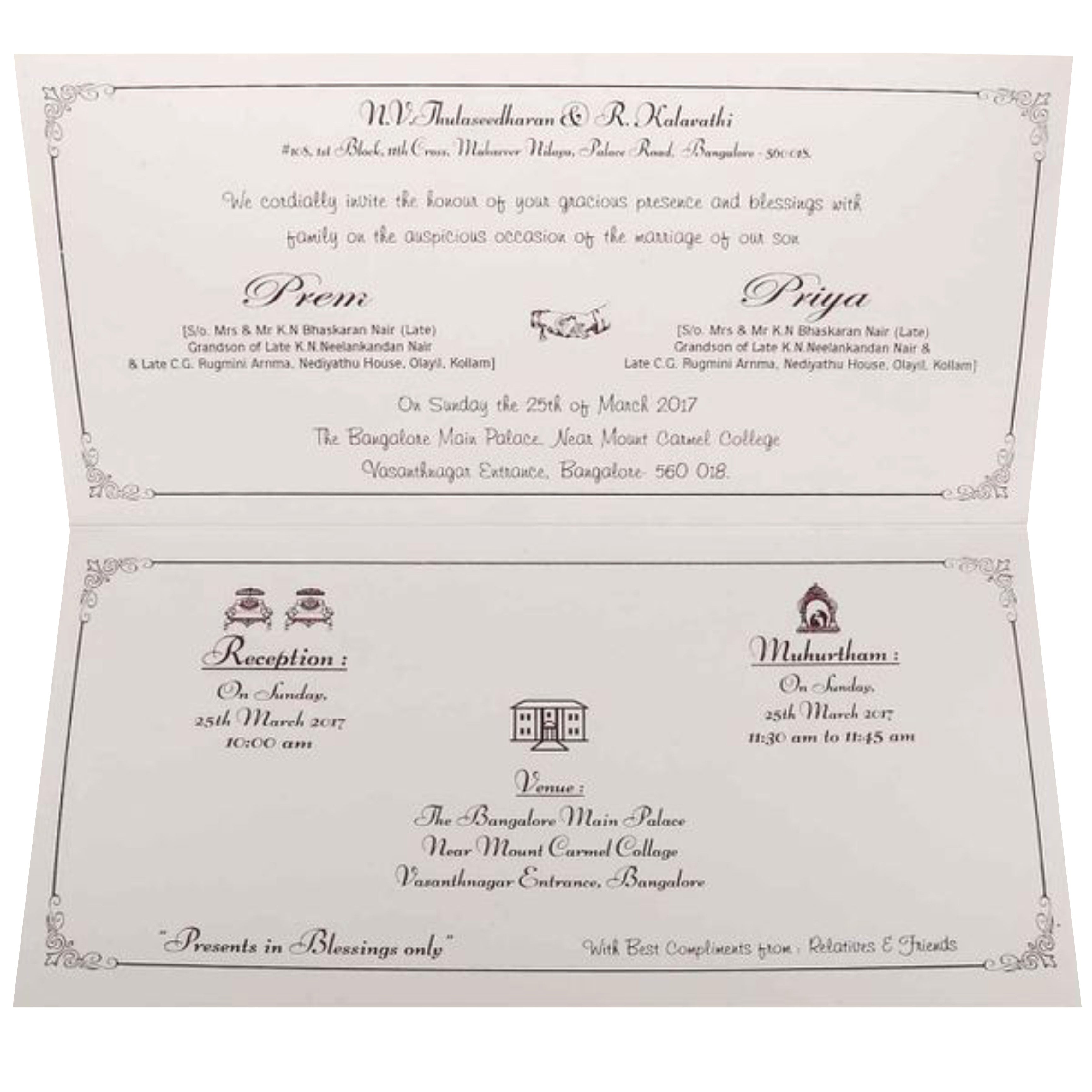 Beautiful Bloom Theme With Gold Foiling Wedding Card - KNK2775