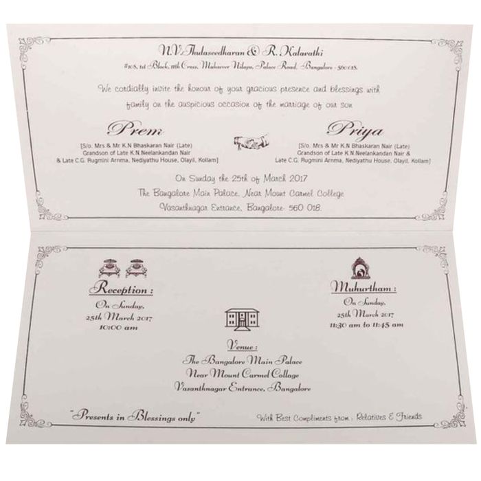 Beautiful Bloom Theme With Gold Foiling Wedding Card - KNK2775-King of Cards