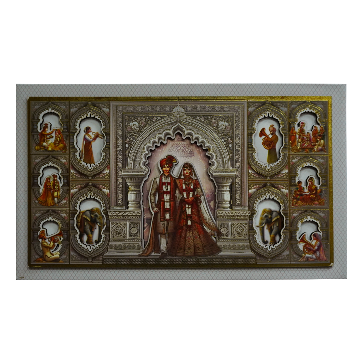 Grey Royal Wedding Padded Card-Krc30870