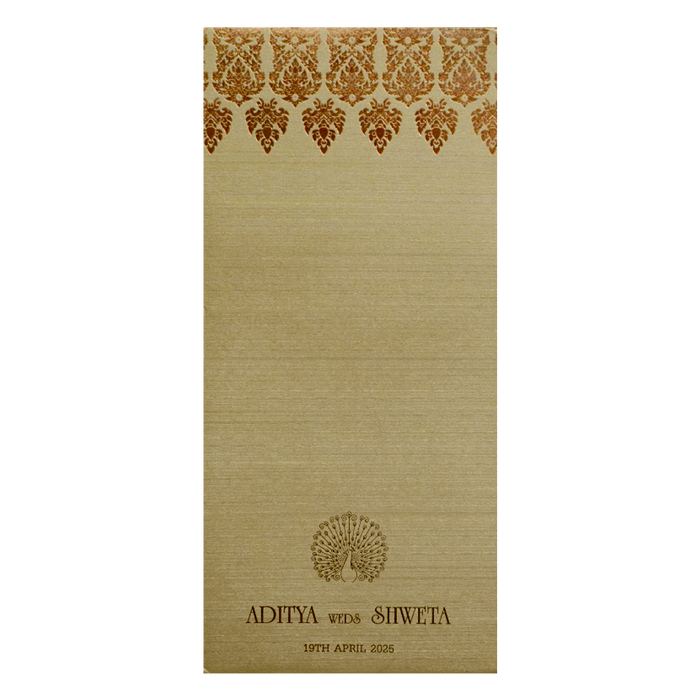 Metallic Brown Single Wedding Card-King of Cards