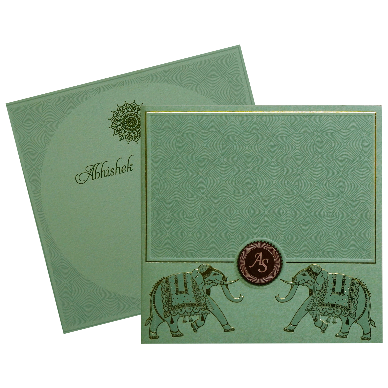 Mint Green Wedding Card-KRC30342